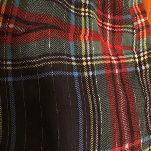 Tartan plaid ruffle sleeveless blouse